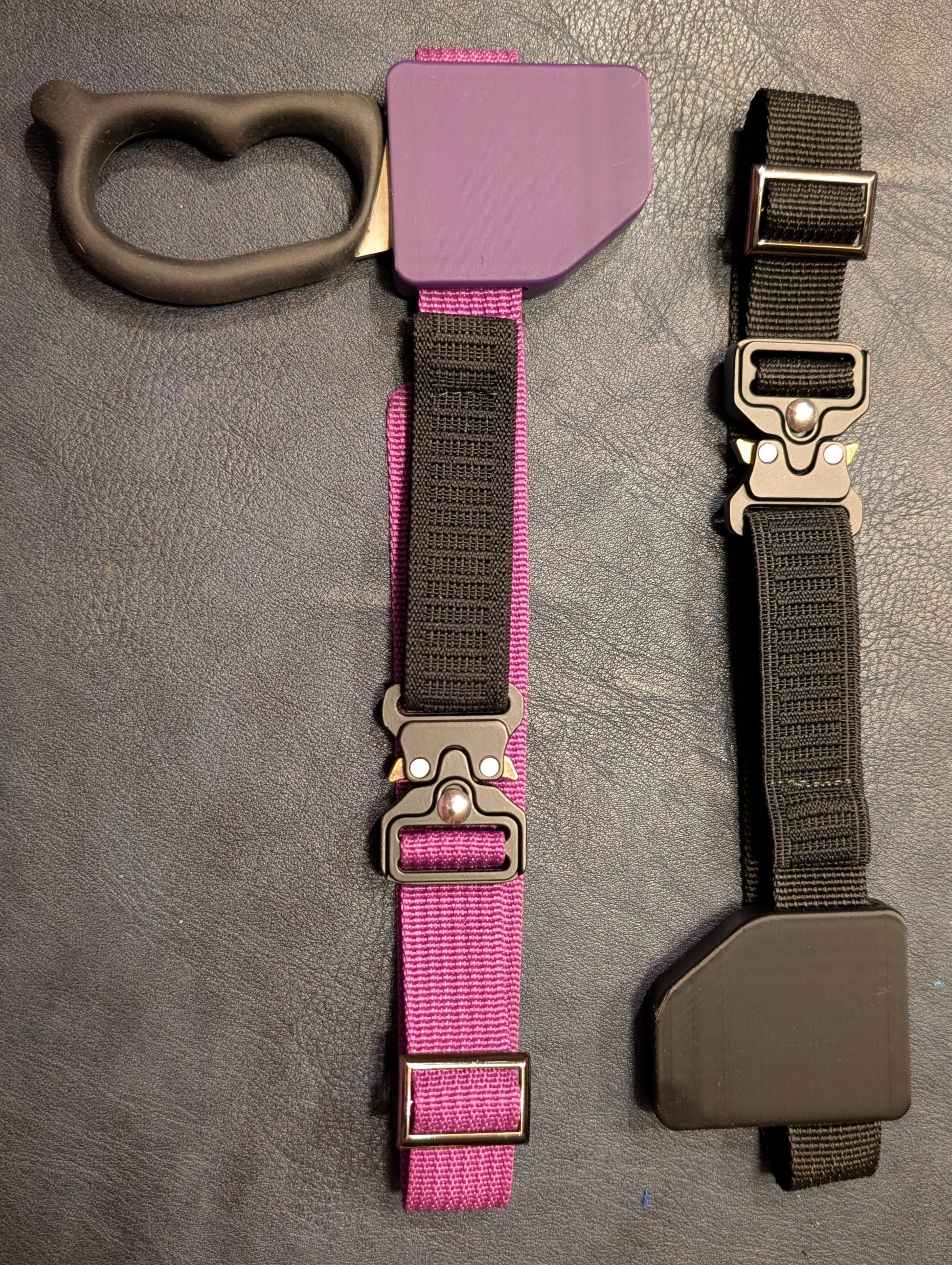 Rope Cutter Sheath without cutter in Black, Rope Cutter Sheath in Purple with cutter